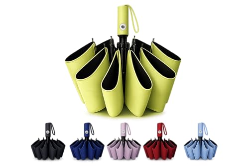 Image of 𝗗𝗮𝗻𝘇𝗲𝗿𝗮 Compact Automatic Folding Umbrella - Windproof, UV Protection, 𝟭𝟮 𝗥𝗶𝗯𝘀 Lightweight Portable Travel Portable Umbrella for Men & Women Use in Sun & 𝗥𝗮𝗶𝗻 (Green)