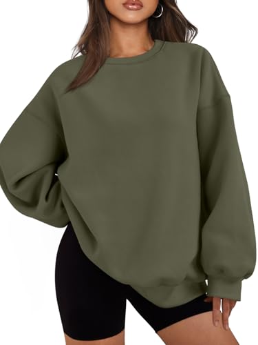 Image of EFAN Womens Oversized Sweatshirt Crewneck Sweater Casual Fall Outfits 2026 | Fleece Lined Stretchy Hoodies Basic Comfort Clothes Loose Maternity Workout Gym Lounge Wear Winter Airport Fashion