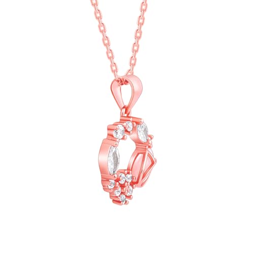 GIVA 925 Silver Rose Gold Drop Wreath Pendant With Link Chain| Gifts for Girlfriend, Gifts for Women and Girls |With Certificate of Authenticity... - Image 5