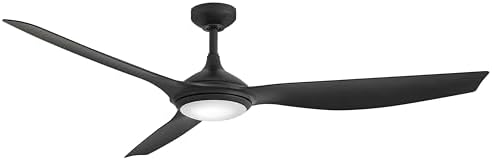 Hinkley Talan 64" LED Smart Fan, White Polycarbonate Shade, Modern, Matte Black Blades, Matte Black Finish