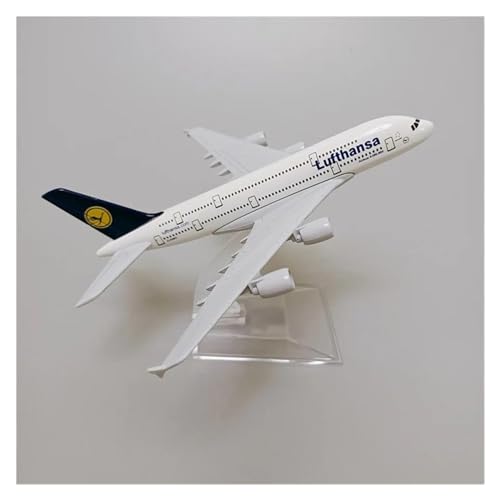 Modelo de avión Airbus A380 de Lufthansa réplica metálica de 16 cm coleccionable 5