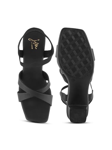 Image of JM LOOKS Stylish Fancy Block Heel Sandal With Ankle Strap For Women & Girls | Casual Women Heel Sandals |
