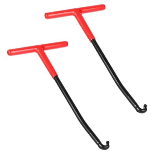 Image of Exhaust Spring Puller Tool Motorcycle Exhaust Spring Hooks, 2 Pcs Exhaust Spring Tool, T Handle Snowmobile Spring Puller Removal Tool, Pipe Spring Puller for Motorcycle Dirt Bike(Red)