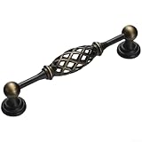 UrbanHui Juego de 2 pomos decorativos para gabinetes de jaula de pájaros de aleación de zinc para cocina para armario, tocador, baño, gabinete y muebles (C)
