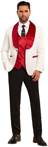 Men Suits Slim Fit 3 Piece Suit Men Shawl Lapel Men Dress Suit Pants Blazer Vest 1 Button Formal Suits for Men Prom Tuxedo