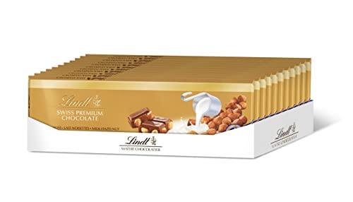 Lindt Swiss Premium Classic Gold Bar, Milk Chocolate Hazelnut, 10.6 Oz (Pack Of 5) #TOP1