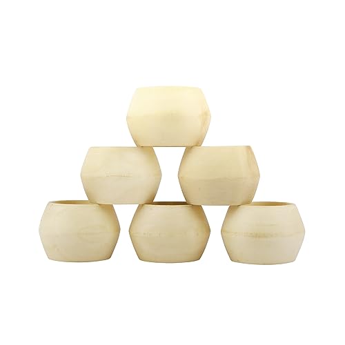 Bamboo Napkin Rings Set Of 12, Decorative Serviette Ring, Beach Napkin Holders, Napkin Rings Bulk For Party Decoration, Dinning Table, Everyday, Family Gatherings - A Great Tabletop Décor - Ivory #TOP7