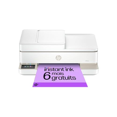 HP Envy 6520e, 714N9B, Imprimante Multifonction Jet d'encre A4, Couleur, Recto Verso Automatique, Jusqu'à 10 ppm, Wi-FI, Chargeur Automatique, Fax, 6 Mois de Forfait Instant Ink Gratuit, Portobello