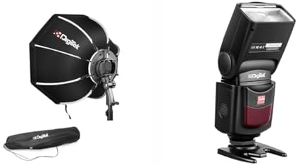 DIGITEK® (DSBH-065) Portable 65cm Octa Soft Box Kit with S2 Type Bracket, 2 White Diffuser, Silver P