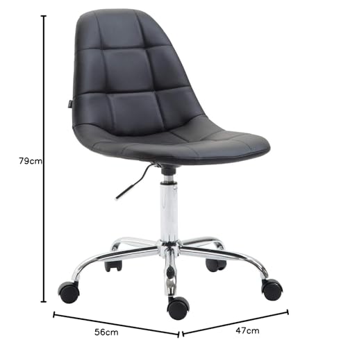 Sedia Ufficio Reims In Similpelle I Sedia Lavoro Con Ruote I Poltroncina Design Imbottita I Sedia Scrivania Regolabile, Colore:nero - Sedia gaming - Immagine 2