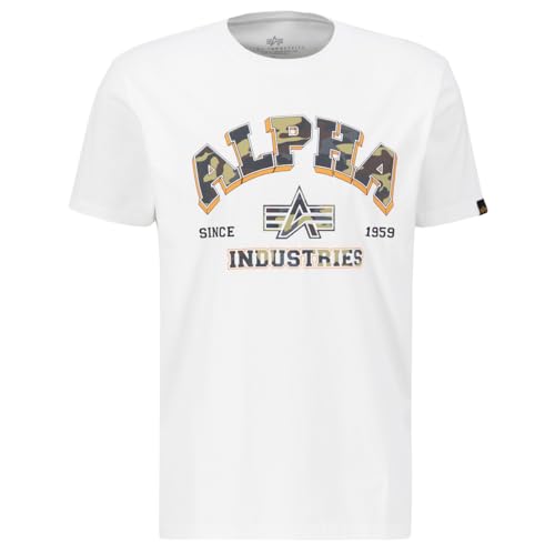 T-shirt Alpha Industries College Camo pour homme en coton premium