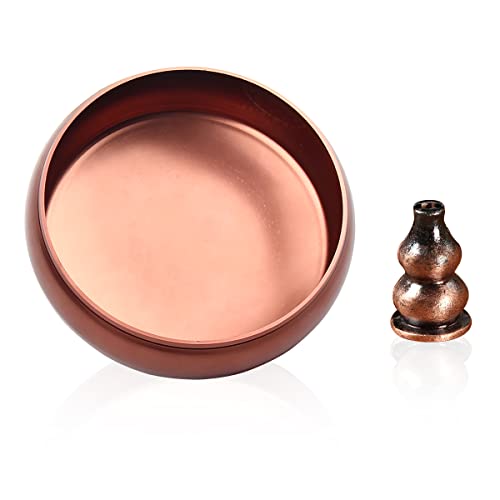 Porssaut Soporte para palo de incienso, manualidades, incensario, cuenco de incensario, aleación de zinc, quemador de incienso, bronce rojo, decoración del hogar, estufa para oficina, templo budista Cover