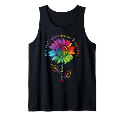 LGBTQ Regenbogen Sonnenblume Be Kind Gay Love Pride Blume Tank Top