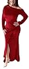 Formal Long Sleeve Velvet Gowns for Women Elegant ... #1