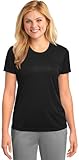 Port & Company Women's Performance Tee | UPF 50 Athletic Workout Clothing for Spring & Summer | LPC380, Jet Black, Small