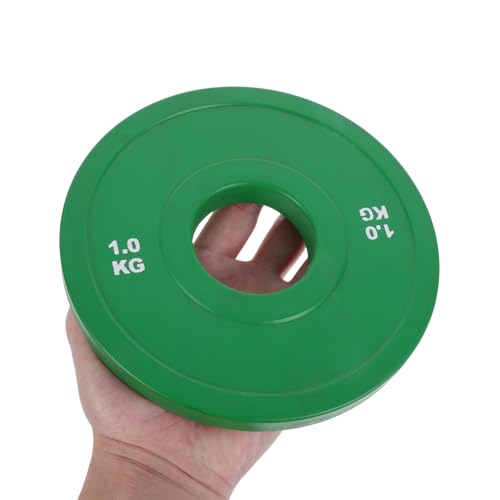 Disque de poids en caoutchouc vert 1 kg avec finition protectrice - 4
