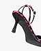 NEWBELLA Women's Leopard Stiletto Sandals - Fashionable Square Toe Lace-Up Evening High Heels for Parties & Summer, Hot Pink 10