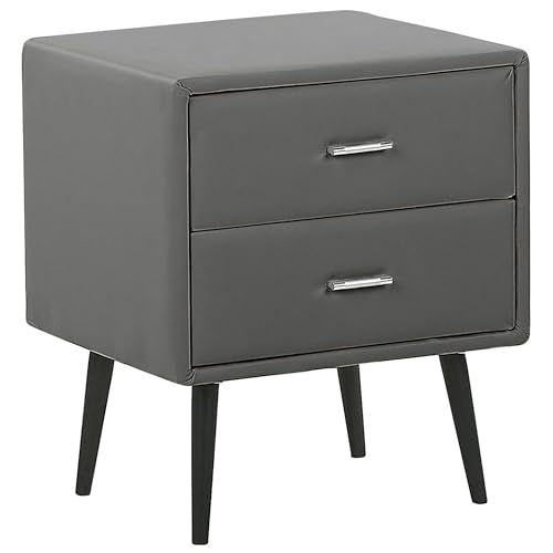 Beliani Schlafzimmer Set Bett grau mit Nachttisch Sitzbank Lattenrost 180x200 cm Essonne – Bild 7