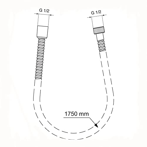 Shower Hose - Ideal Standard Metalflex Universal 1.75m Shower Hose, Chrome, BF175AA, 175 cm - Image 2