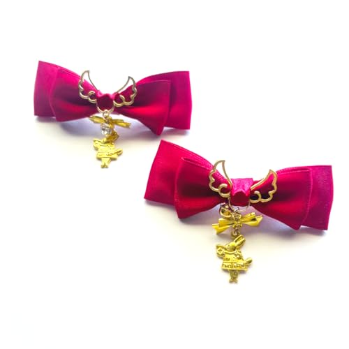 (小野寺屋/ペンギンランド)【ヘアクリップ/左右2個セット】ミニミニアリスのウサギの音楽隊【 ロリータ ゆめかわいい ゴスロリ ヘアクリップ ヘアピン ヘアアクセサリー コスプレ 量産型 地雷系】 (レッド)