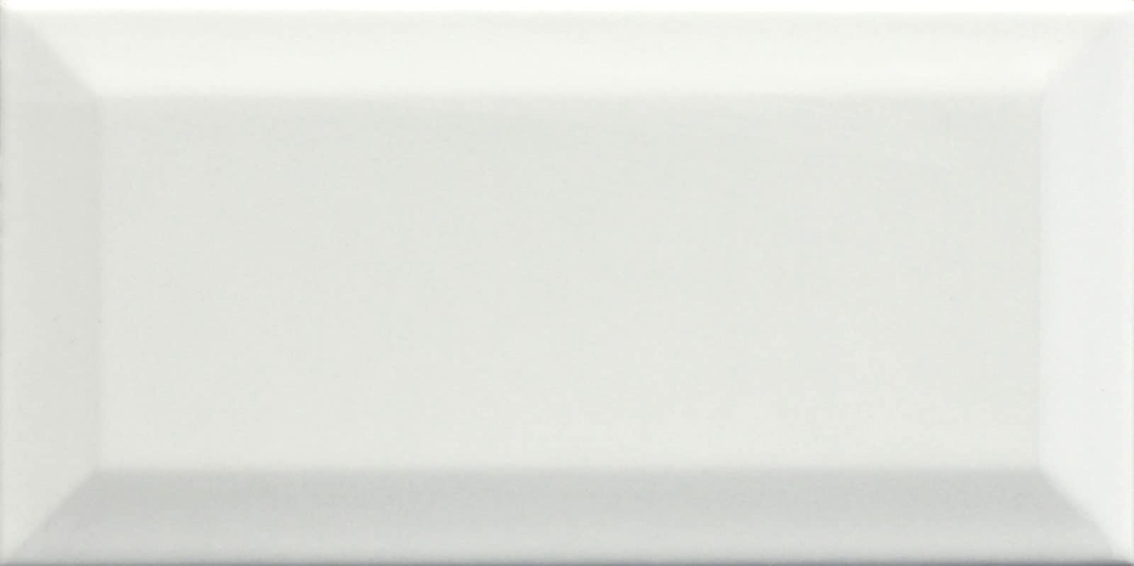 Metro White Ceramic Wall Bathroom Tile Subway Brick Effect 100mm x 200mm Bevelled Edge Kitchen Tiles Gloss Finish 1m2 Box of 50