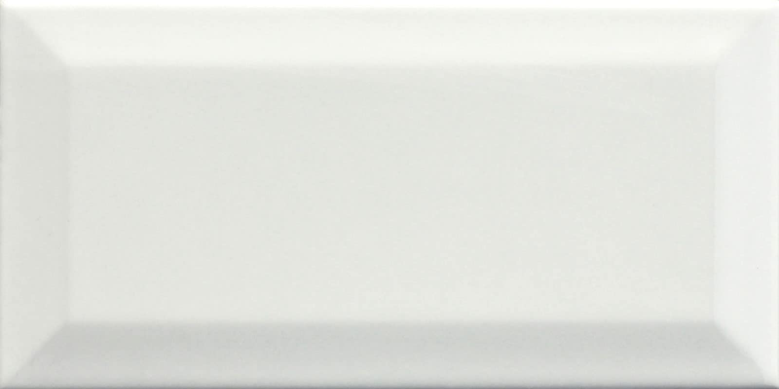 Metro White Ceramic Wall Bathroom Tile Subway Brick Effect 100mm x 200mm Bevelled Edge Kitchen Tiles Gloss Finish 1m2 Box of 50