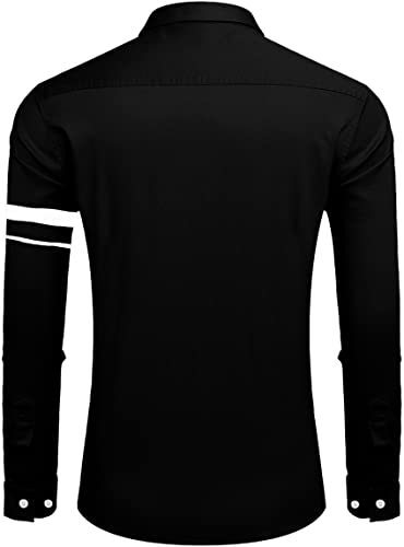 Image of Zombom Men Cotton Polyester Blend Regular Fit Striped Full Sleeve Casual Shirt