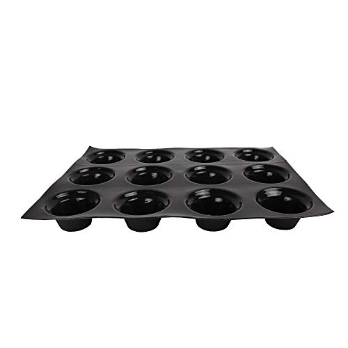 Sasa Demarle FP 5378 Flexipan Origine Silicone-Fiberglass Baking Mold Freezing Mould with 12 Crown-Muffin Cavities 3.5 Inch