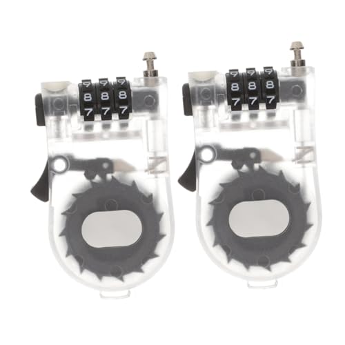 Totority 2Pcs Portable Multi Function Cable Lock Snowboard and Bike Security Lock Easy to Use Theft Lock for Bicycles Motorcycles Skis and More Transparent