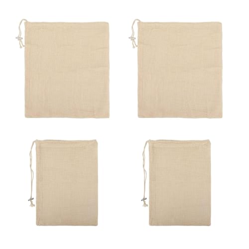 MUYAPAY 4 Piezas Malla Coccion, para Garbanzos Cocidos, Reutilizables Red para Cocinar Alimentos, Filtrar Caldo Cocido, Colador de Tela con Cordón, para Cocinar Alimentos, Sopas, Guisos, Garbanzos