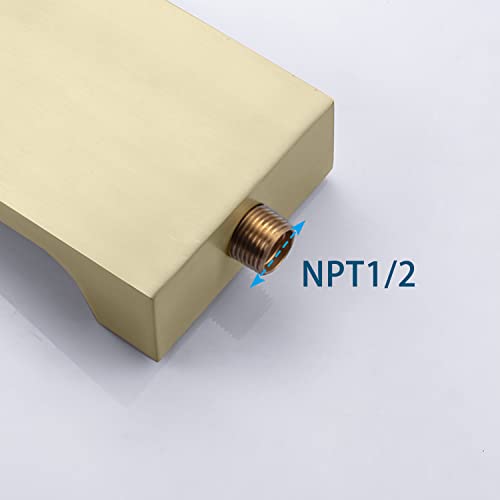 Hamoler Wall Mount Tub Filler Faucet Spout High Flow Tub Faucet Sprayer Wall Mount Widespread Tub Filler Faucet Brushed Gold #TOP4