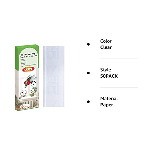 Lfsys 50 Pack Window Fly Traps, Fruit Fly Traps For Indoors, Fly Paper Sticky Strips, Fly Traps For Indoors Clear #TOP7