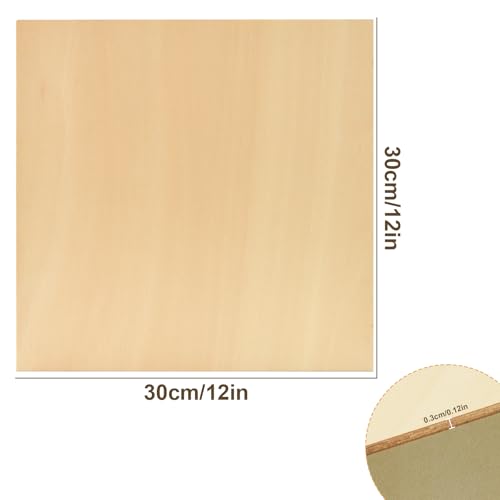 8-Pack Holz Handwerk Gravurmaterialien 3mm Sperrholz Blätter, sperrholz 30×30 CM Basswood, sperrholzplatte 3mm, holzplatten zum basteln, sperrholzplatten