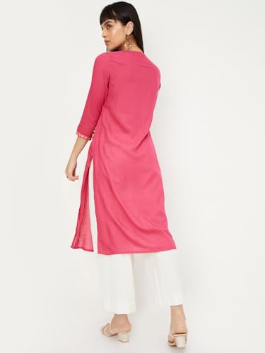 Image of Max Women's Rayon Regular Fit Casual Kurta