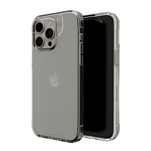 ZAGG Luxe Coque de Protection pour Apple iPhone 15 Pro Max, Design Fin, Protection Contre Les Chutes de 10 Pieds, graphène, Finition texturée, matériaux recyclés, Transparent