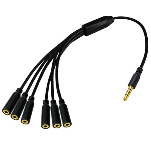 Cable divisor audio 3.5mm 1 a 6 vías miniatura 5