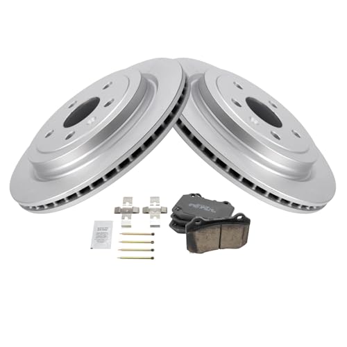 Image of TRQ Rear Brake Pad and Rotor Set Ceramic Compatible with 2009-2014 Cadillac CTS V Brake Code JE5