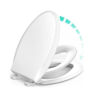 Elongated Toilet Seat with Built-in Potty Training Seat for Toddlers& Adults, Slow Close, Never Loosen, Heavy Duty…
