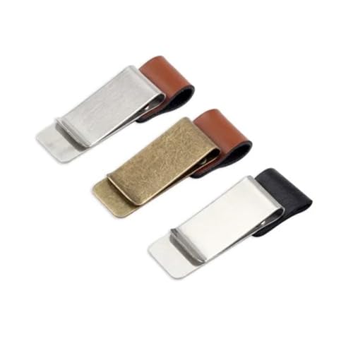 Multi-Functional Cash Clip 20 Pcs Vintage Metal Handmade Leather Pen Holder Clips Brass Clips