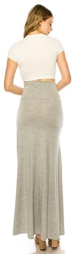 Image of URBAN K Womens Basic Foldable High Waist Regular and Plus Size Maxi Skirts