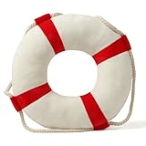 Marble Empire Life Ring Buoy Plush Pillow Nautical Decorative Throw Pillows Coastal Beach Themed Stuffed Pillow for Home Bed Couch