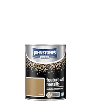Johnstone's 423221 Feature Wall Metallics Paint, Gold, 1.25L