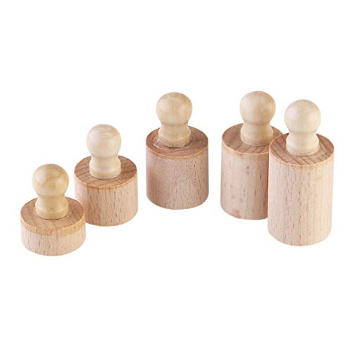 Toyvian 1 Conjunto de 4 Peças Montessori Brinquedo Educacional de Madeira Montessori Cilindro Soquet