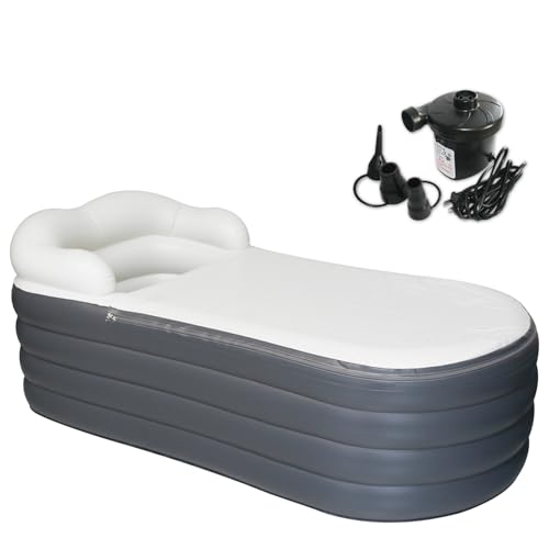 B&Y Inflatable Soaking Bathtub for Adult, 66'' Large Portable Ice Bath Tub Family Home Spa Soaking...