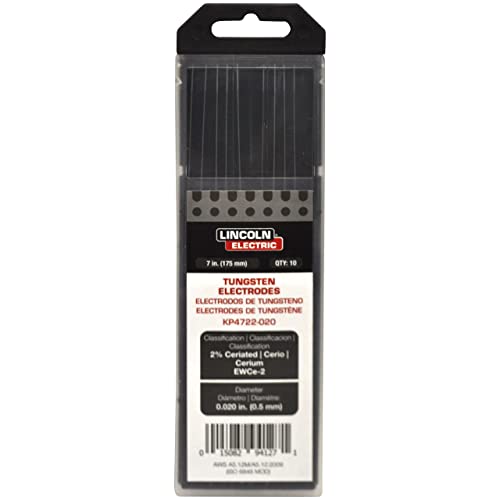 Lincoln Electric 2% Ceriated Tungsten Electrode, .020” x 7”, KP4722-020