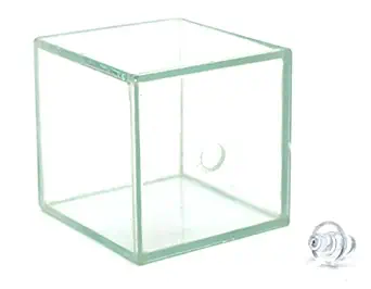 Hollow Glass Cube, with Stopper, Size 2x2x2