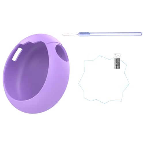 For Tamagotchi Paradise ケース カバー ゲーム機用ソフトカバー 液状シリコン製 落下防止 かわいい保護カバー ストラップ+保護フィルム付き Forたまごっちパラダイス ゲームアクセサリー用 滑り止め 耐衝撃 ギス防止 指紋防止 装着