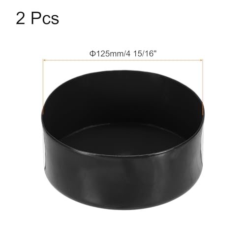 Image of uxcell 2pcs Rubber End Caps 125mm(4 15 /16 Inch) ID x 50mm(2 Inch) H Vinyl Round Tube Bolt Cap Cover Screw Thread Protectors Black