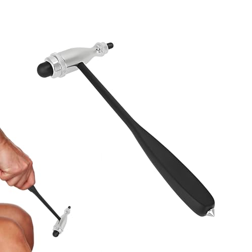 Neurologischer Reflexhammer Medizinische Hammer Neuro Reflexhammer Mit Doppel-Kunststoffkopf Doppelten Funktionskopf Reflexhammer Leichter Perkussions-Reflexhammer Für Reflextests (Schwarz)