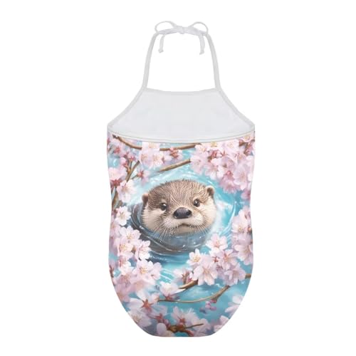 Image of ELEQIN Cartoon Animal Cute Girls One Piece Swimsuit Adjustable Swimwear for 3Y-10Y